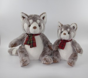 JH-1069D Plush Raccoon in Brown color