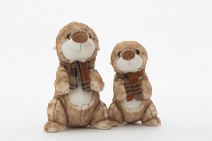 JH-9951C Plush Marmot in Light Brown color with scarf