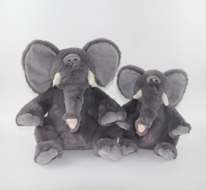 JH-1045C Plush Elephant in Brown color