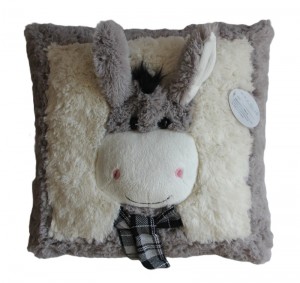 JH-9956D Plush Pillow-Donkey with scarf in Grey color