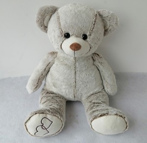 JH-9943D-1 Plush Bear in Brown color with Embroidery Heart