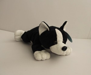 JH-9906A Plush dog in Black/white color