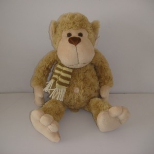 JH-9838D Plush Monkey in Light Brown color