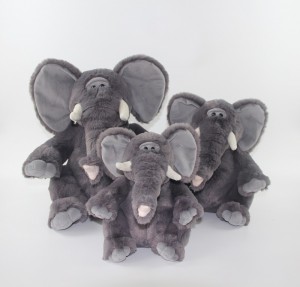 JH-1045C Plush Elephant in Brown color