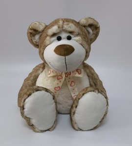 JH-9964B-1 Plush bear with bow in Light Brown color