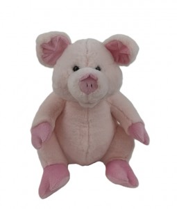 JH-1051A Plush Pig sitting position in light pink color