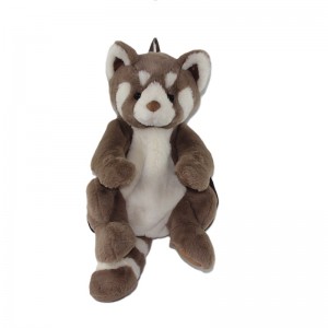 JH-1068B Plush Reccoon bagpack in brown color 50cm