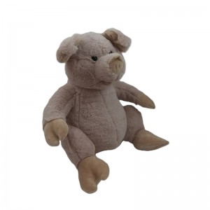 JH-1051B Plush Pig sitting position in light Brown color