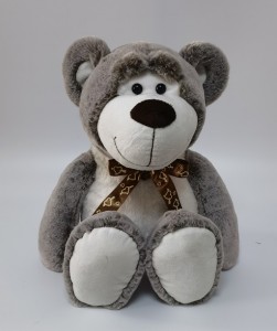 JH-9964A-1 Plush bear with bow in Brown color