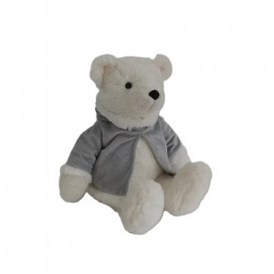 JH-1082A Plush Bear with clothes in Cream color