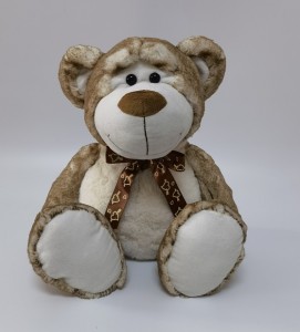 JH-9964B-2 Plush bear with bow in Light Brown color