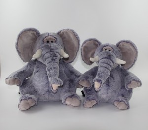 JH-1045A Plush Elephant in Brown color