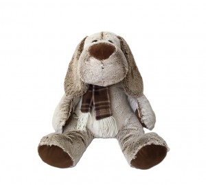 JH-9871C Plush Dog with scarf  in Brown color