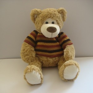 JH-9857A Plush Bear in Light Brown color with Clothes .