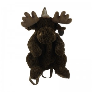 JH-1075C Plush Reindeer bagpack in Dark Browncolor 50cm