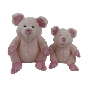 JH-1051A Plush Pig sitting position in light pink color