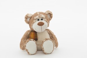 JH-9964B Plush Bear with scarf in Light Brown color