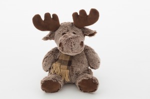 JH-9925D Plush Reindeer with scarf in Dark Brown color