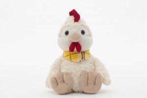 JH-1020 Plush Chicken with scarf in Cream color