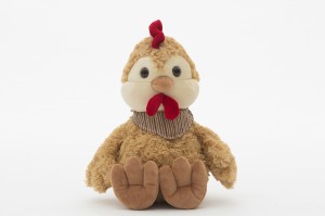 JH-1021 Plush Chicken with scarf in Brown color