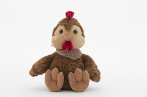 JH-1022 Plush Chicken with scarf in Dark Brown color