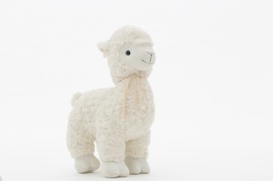 JH-9849D Plush Alpaca standing position in White color