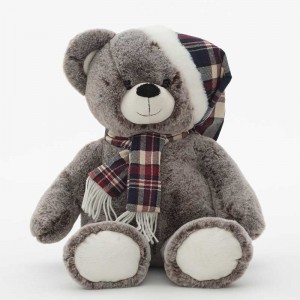 mobao Plush Bear with hat and scarf Brown