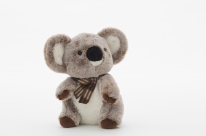 JH-9965B Plush Koala with scarf in Light Brown color