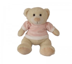 JH-9829A Plush Cream Bear with T-shirt in Light pink color