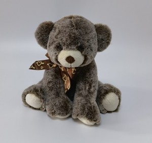 JH-9995A-1 Plush bear with bow in Brown color