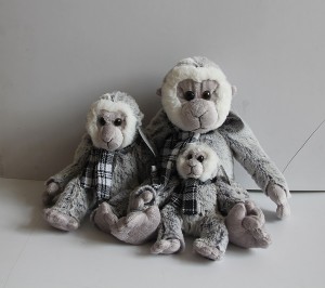 JH-9929D Plush Monkey in Light Grey color