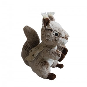 JH-9926D Plush Squirrel in Light Brown color with Scarf