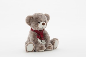 JH-9995B Plush Bear with scarf sitting position in Light Brown color