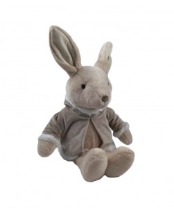 JH-1081B Plush Rabbit with clothes in Cream color