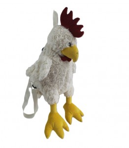 JH-1049A Plush Chicken bagpack in White color 50cm