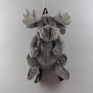 JH-1076C Plush Reindeer backpack in Grey color 50cm