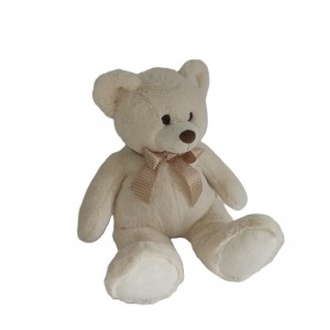 JH-1092A Plush Bear with Bow in Cream color