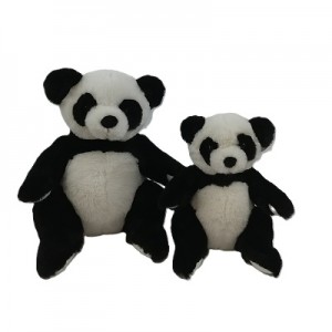 JH-1047A Plush Panda sitting position in black and white color