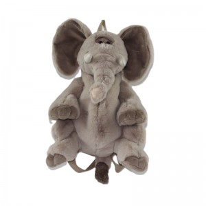 JH-1046D Plush Elephant bagpack in Light Brown color 50cm