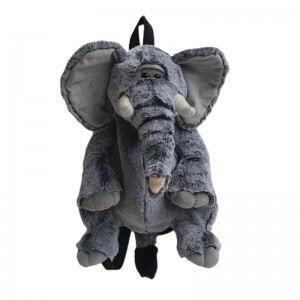 JH-1046B Plush Elephant bagpack in Grey color 50cm