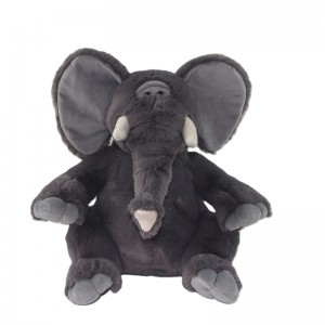 JH-1045C Plush Elephant in Brown color