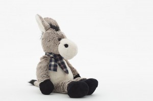 JH-9933A  Plush Donkey with Scarf in Brown color