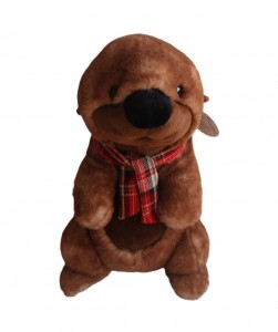 JH-9951D Plush Marmot in Brown color with scarf