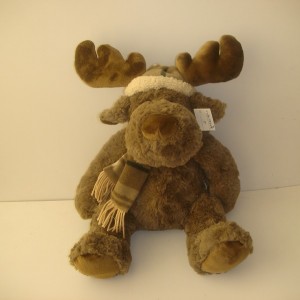 JH-9842D Plush Reindeer in Brown color with hat