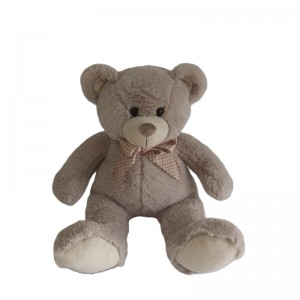 JH-1092B Plush Bear with Bow in Light Brown color