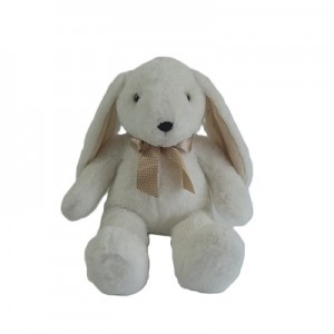 JH-1094A Plush Rabbit with Bow in Cream color