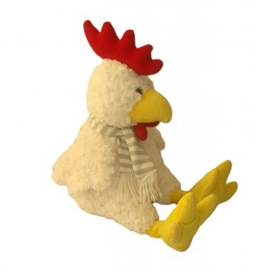 JH-9852D Plush Chick in White color with scarf