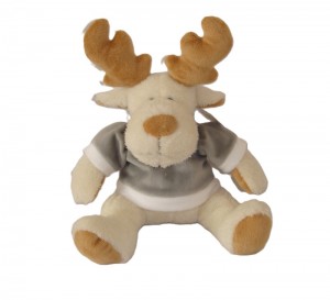 JH-9830B Plush Cream Reindeer with T-shirt in Grey color