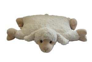 JH-9856B Plush Sheep Cushion in light Beige color 45cm x 45cm