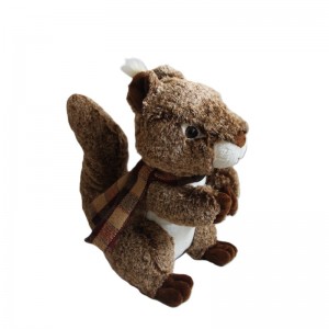 JH-9926A Plush Squirrel in Brown color with Scarf